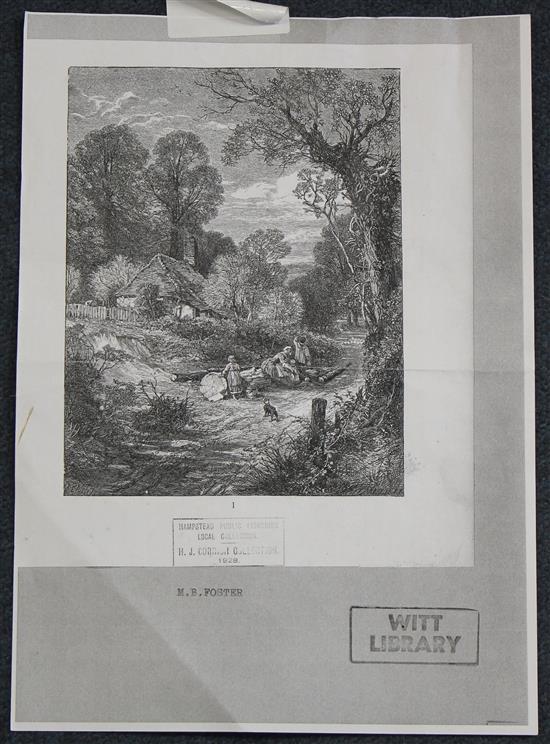 Anton Mauve (1838-1888) Shepherd and flock in a landscape, 5.75 x 8.75in., unframed
